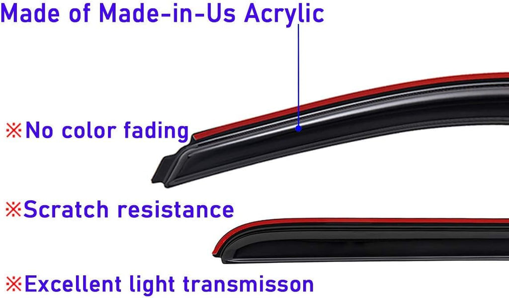 In-Channel Dark Smoke Rain Guard 4 PCS B774696
