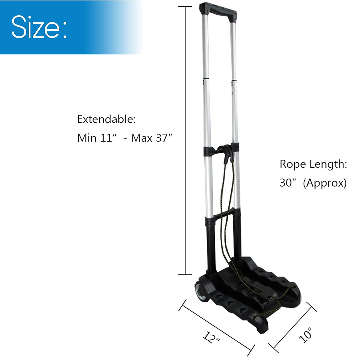 Black Aluminum Folding Luggage Cart D50514
