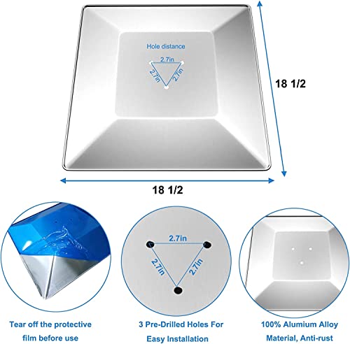 4 Sided Aluminum Patio Heater Reflector Shield (Square), 18.5" x 18.5" Q442