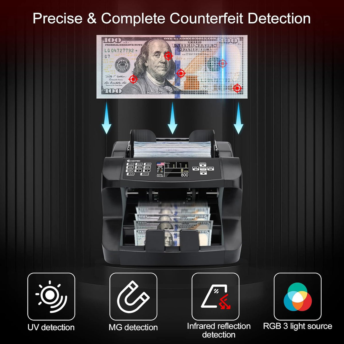 Money Counter Machine Mixed Denomination Y555675