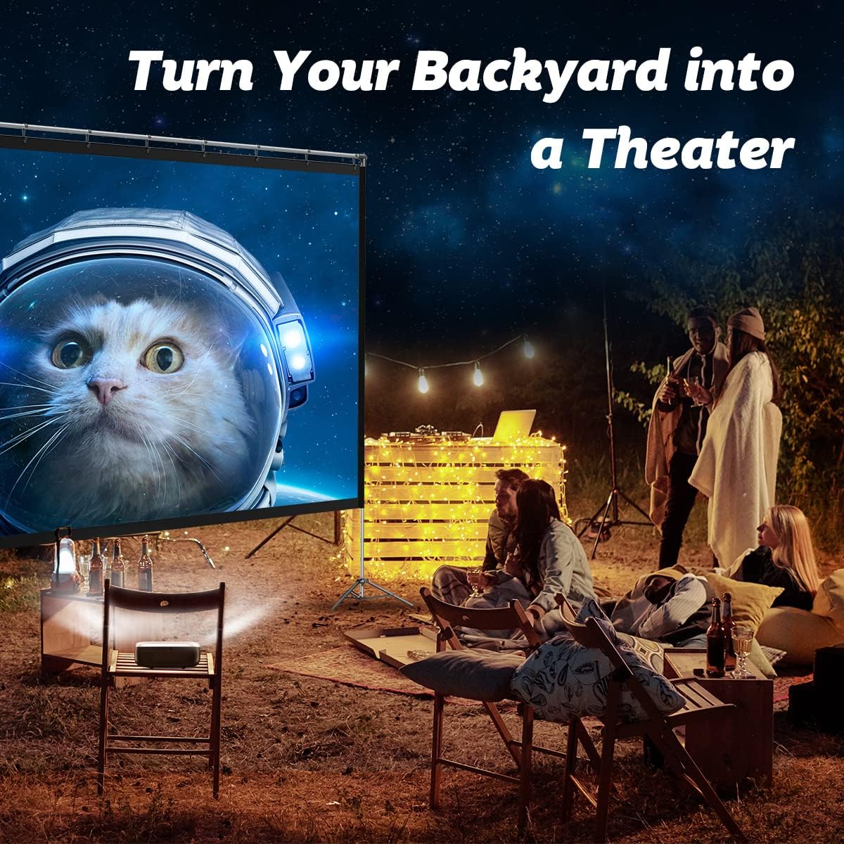 120 inch Portable Projector Screen with Stand and Carry Bag L92590