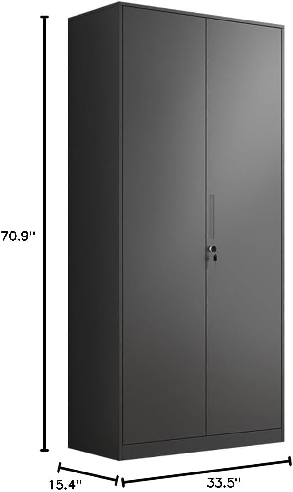 71" Tall Metal Storage Cabinet with Locking and Adjustable Shelves K9333