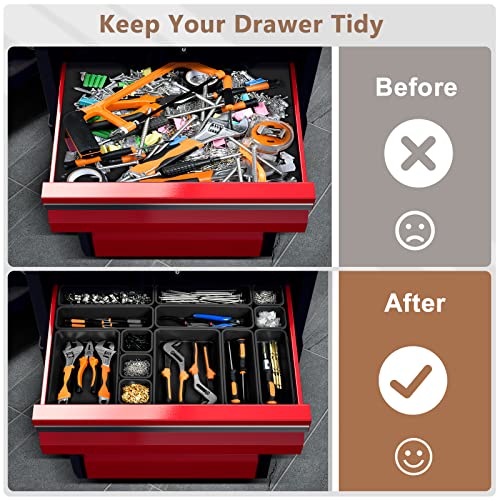 69 Pcs 5 Size Black Tool Box Organizer Tray Divider Set R4419