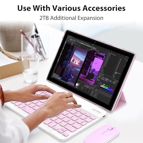 18GB RAM 128GB ROM 2TB Expandable 2 in 1 Tablet with Keyboard Case Mouse Stylus O999