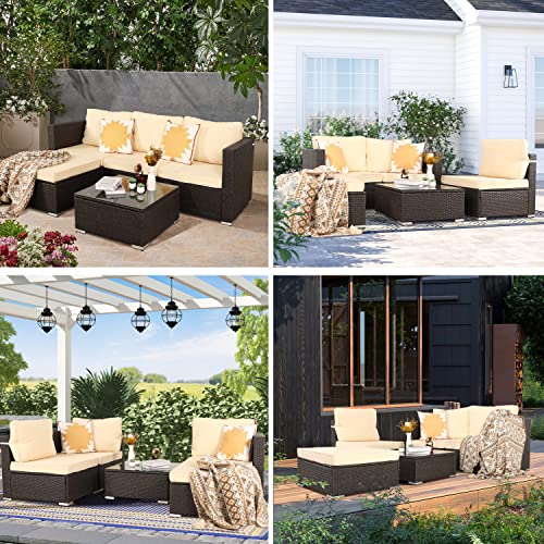 Oversize 5 Piece Wicker Patio Furniture Set Z7655