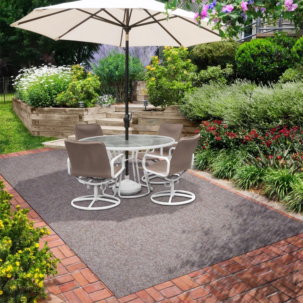 Indoor Outdoor Carpet with Rubber Marine Backing Brown 6 Feet x 15 Feet X13180