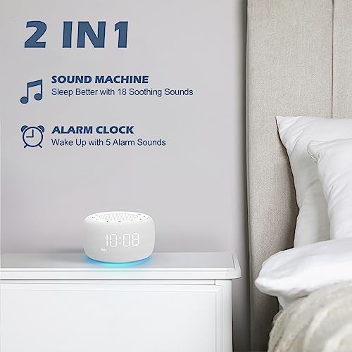 White Noise Machine with 18 Soothing Sounds, 7 Night Light, Sleep Timer T6916