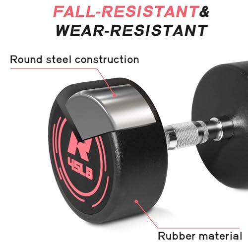 PVC Coated Pink Round Dumbbells Set with Non-Slip Handle Z954481