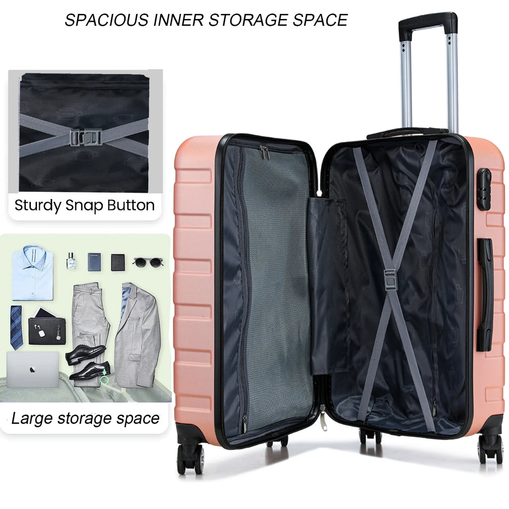 Hard Side Carry On Suitcase Set With Spinner Wheels TSA Lock Y843