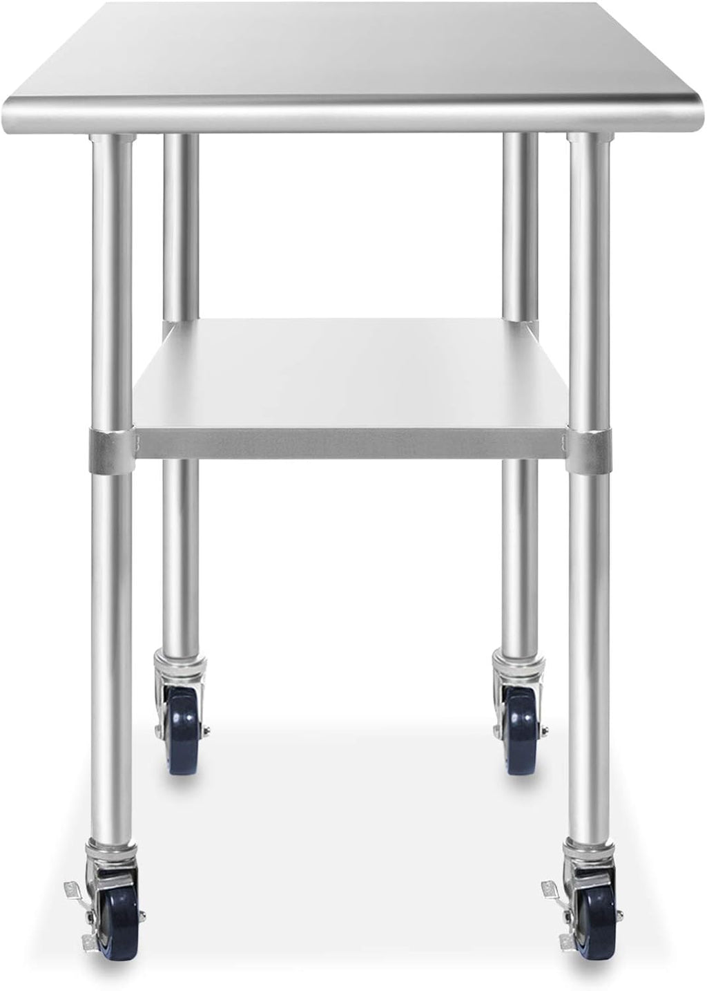 NSF Stainless Steel Commercial Kitchen Prep & Work Table with 4 Casters B63162