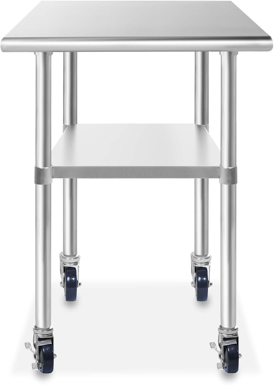 NSF Stainless Steel Commercial Kitchen Prep & Work Table with 4 Casters B63162