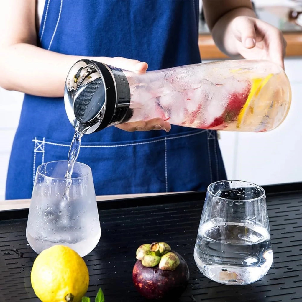 50 oz Glass Pitcher with Stainless Steel Lid and Brush T137664
