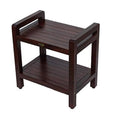 Teak Shower Stool with Arms and Shelf L682