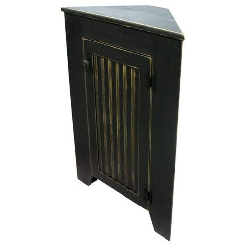 Antique Charcoal Gray Corner Storage Cabinet Q986