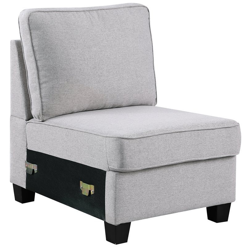 Light Gray U-Shaped Polyester Fabric Sectional Sofa W59801