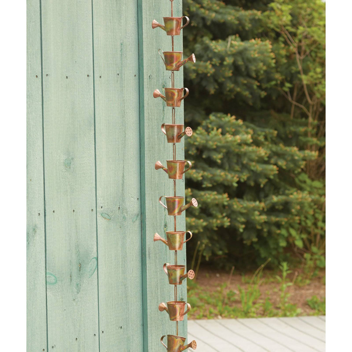 Copper Rain Chain Watering Can L2198