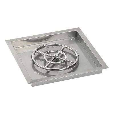 Square Stainless Steel Drop-In Pan Propane Fire Pit Kit (Set of 2) M219962