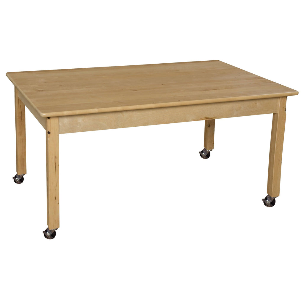 Mobile Rectangle Hardwood Table O63944