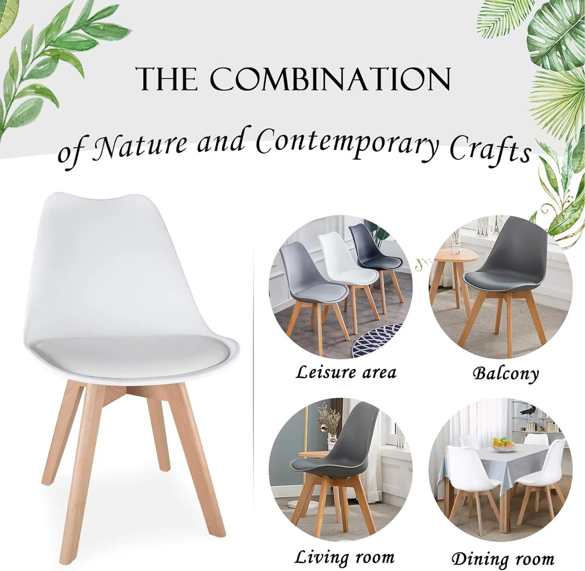 White Set of 4 Dining Chairs L59343