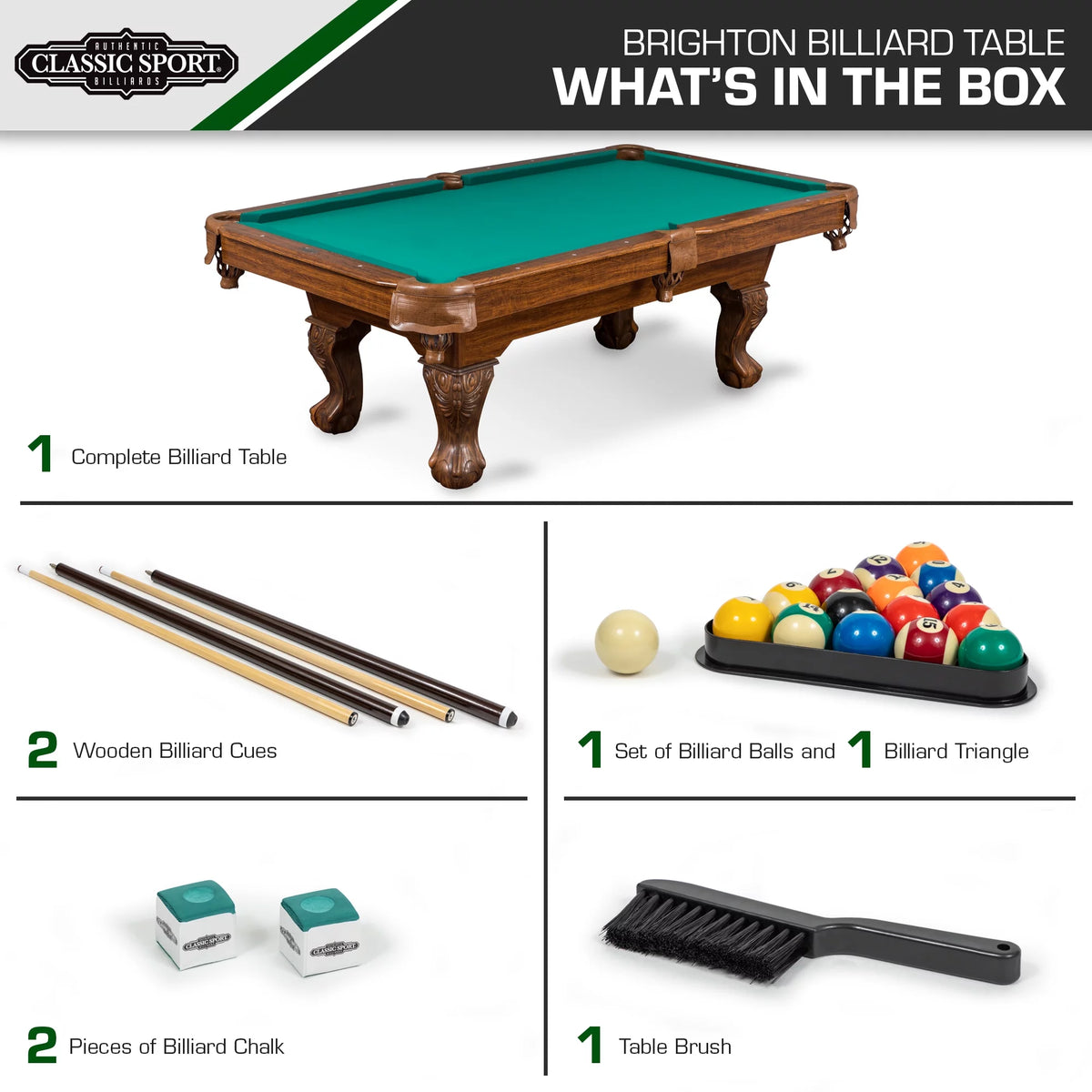 87" Green Billiard Pool Table B332