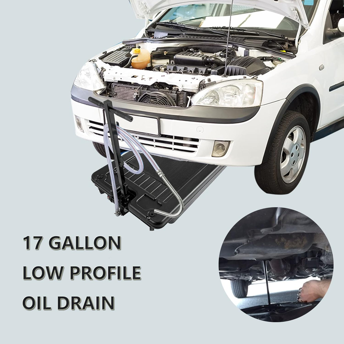 17-Gallon Oil Drain Pan with Electric Pump J142