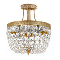 3 Light Clear Spectra Brass Ceiling Mount P893