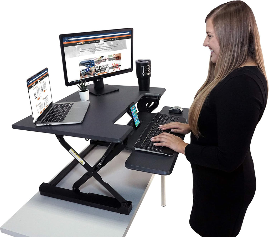 Gray Height Adjustable Standing Desk with Removable Keyboard Tray Z888573