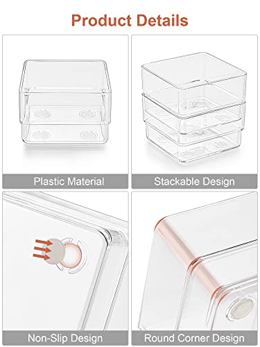 13-Piece Clear Drawer Organizer with Non-Slip Silicone Pads B40384