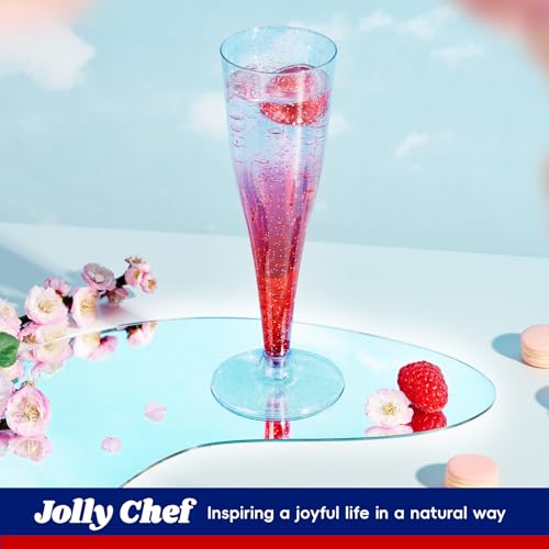 100 Pack 4.5 oz Clear Plastic Champagne Flutes H428