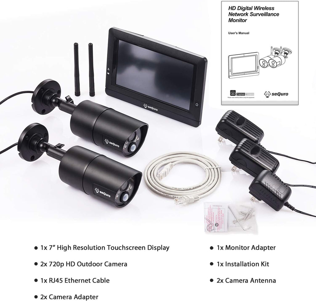 Wireless Surveillance Security Camera System 2-cam Kit D2432