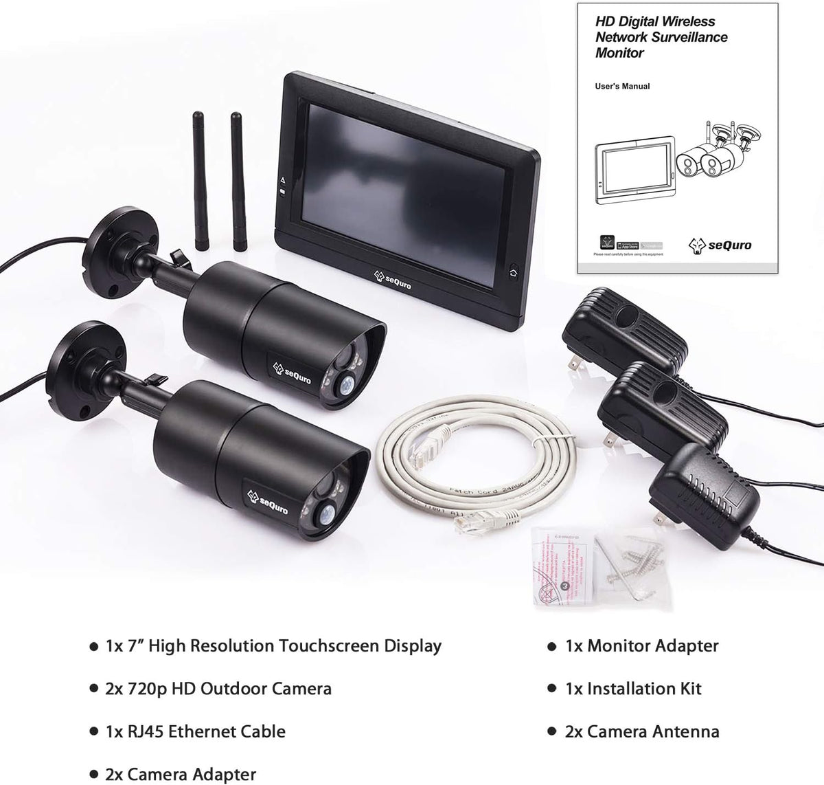 Wireless Surveillance Security Camera System 2-cam Kit D2432