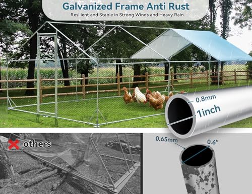 Metal Chicken Coop with Anti-Rust Steel & Waterproof Cover Z56193