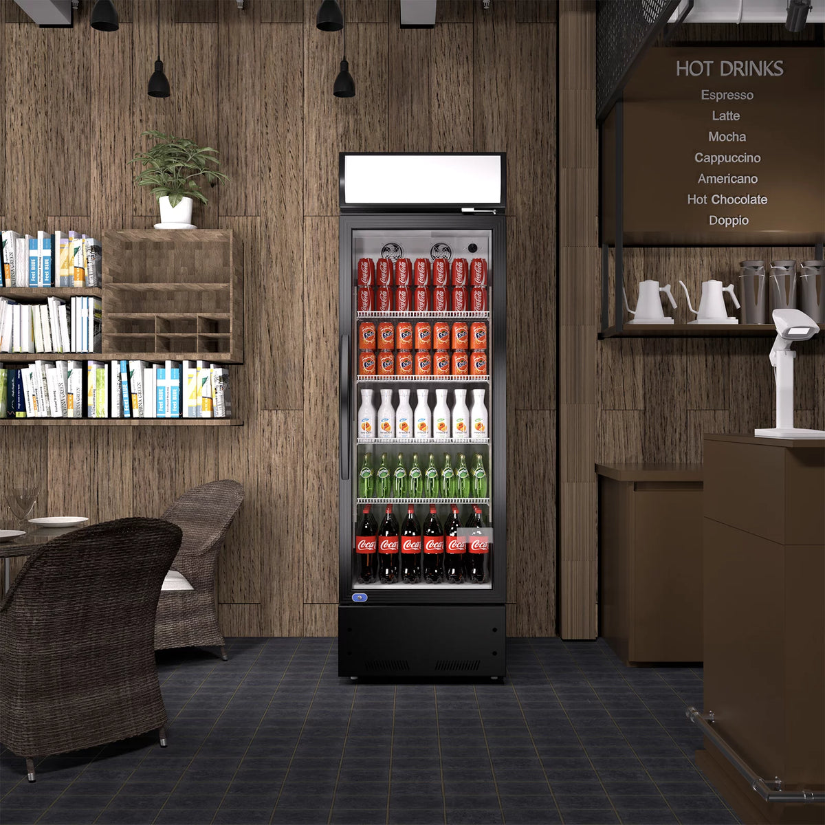 24" Commercial Glass Door Beverage Refrigerator with Adjustable Shelves L49678
