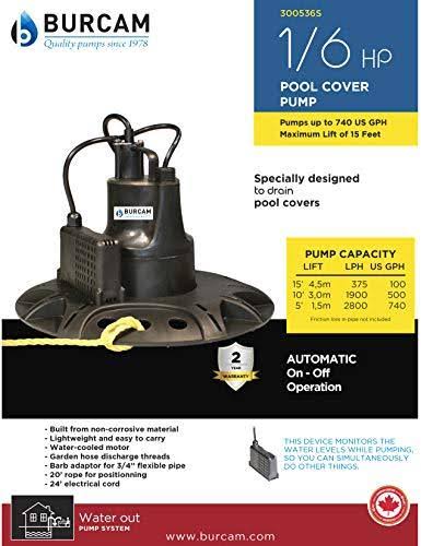 Black Automatic Pool Cover Pump K296