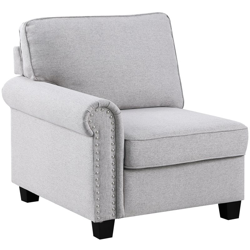 Light Gray U-Shaped Polyester Fabric Sectional Sofa W59801