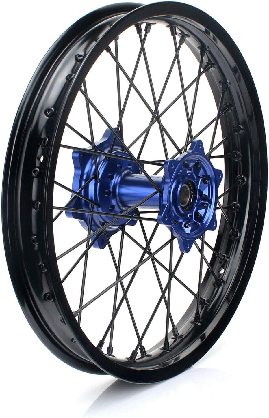 17" X 4.25" Supermoto Rear Complete Wheel Set Rim Spokes Blue Hub P227106