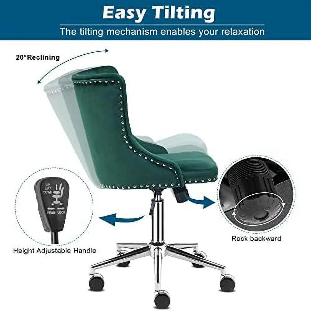 Microfiber Rustic Swivel Desk Chair with Wheels G613581