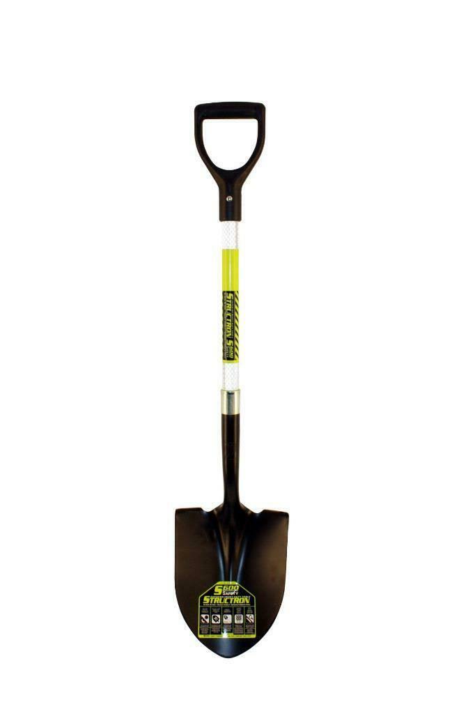 Safety Round Point Shovel with Fiberglass Handle L62692