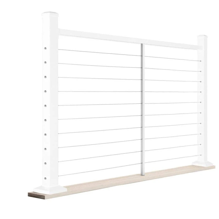 Rectangular Top Cable Rail, 68.5-in, Textured White A966548