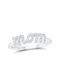 10kt White Gold Diamond Mom Ring 1/6 Cttw H877
