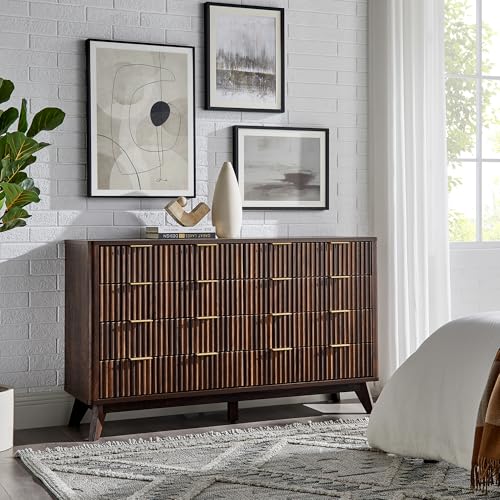 7 Drawer Wood Dresser with Faux Marble Top P701
