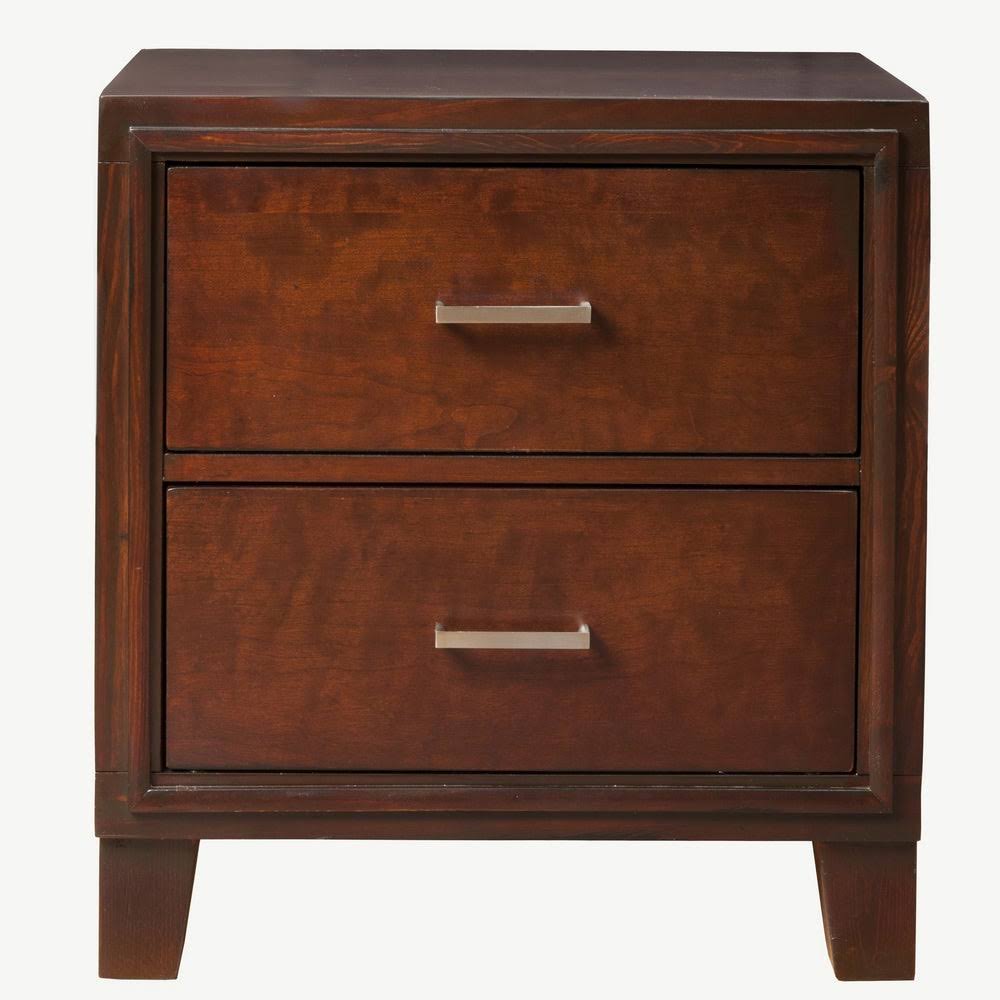 Cherry Solid Wood Nightstand 2 Drawer N222