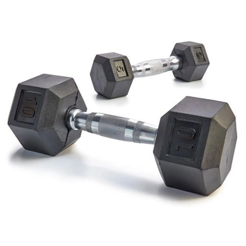 Rubber Encased Solid Hex Dumbbell L68938
