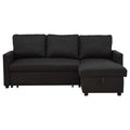 Charcoal Linen Sleeper L-Shaped Sofa & Chaise S7371