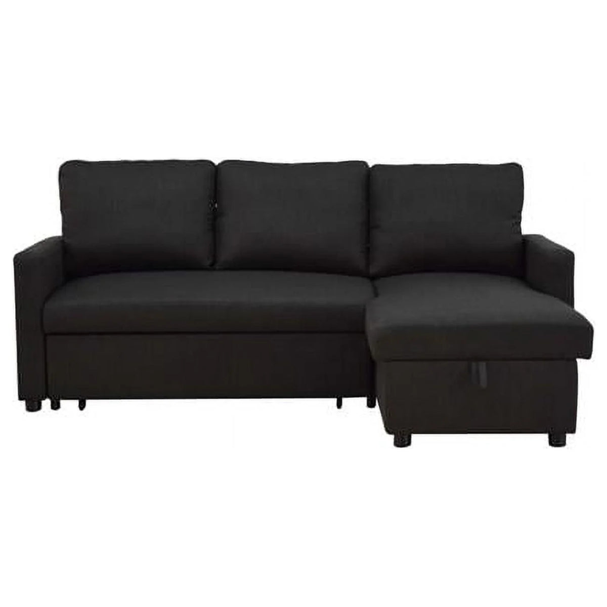 Charcoal Linen Sleeper L-Shaped Sofa & Chaise S7371