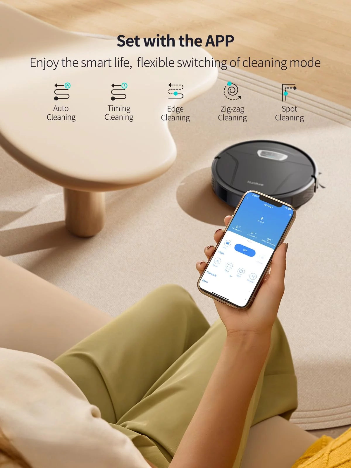 Robot Vacuum and Mop Combo 4500pa 180min Runtime M397