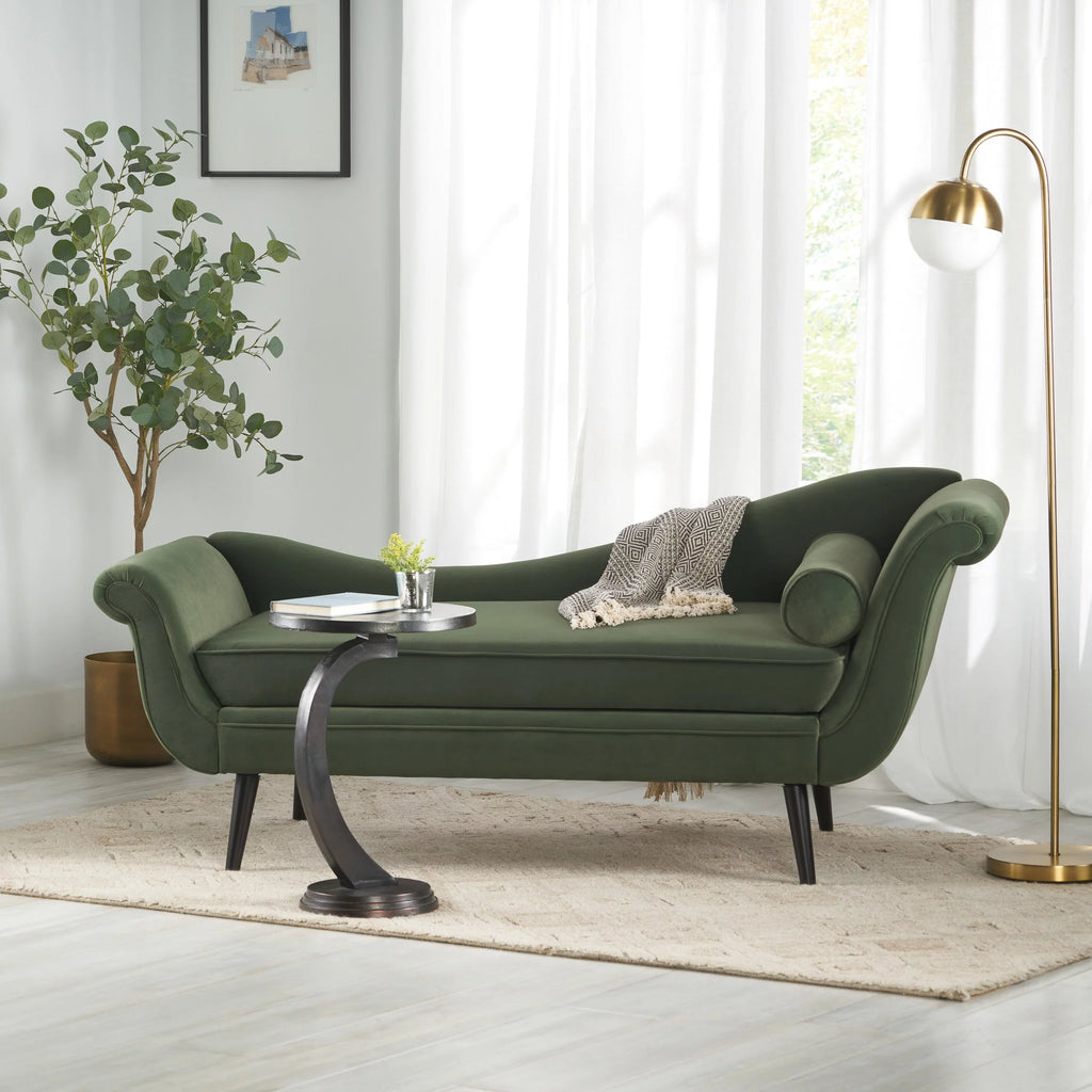 Dark Brown Taupe Upholstered Chaise Lounge F581