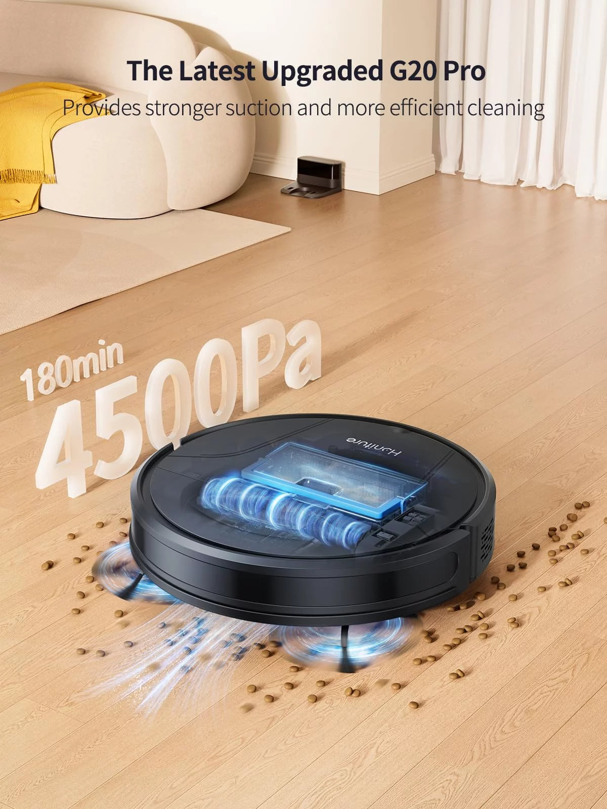 Robot Vacuum and Mop Combo 4500pa 180min Runtime M397
