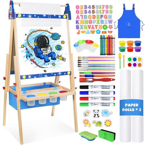 Adjustable Wooden Kids Art Easel with Whiteboard & Chalkboard N482