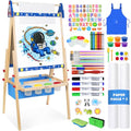 Adjustable Wooden Kids Art Easel with Whiteboard & Chalkboard N482
